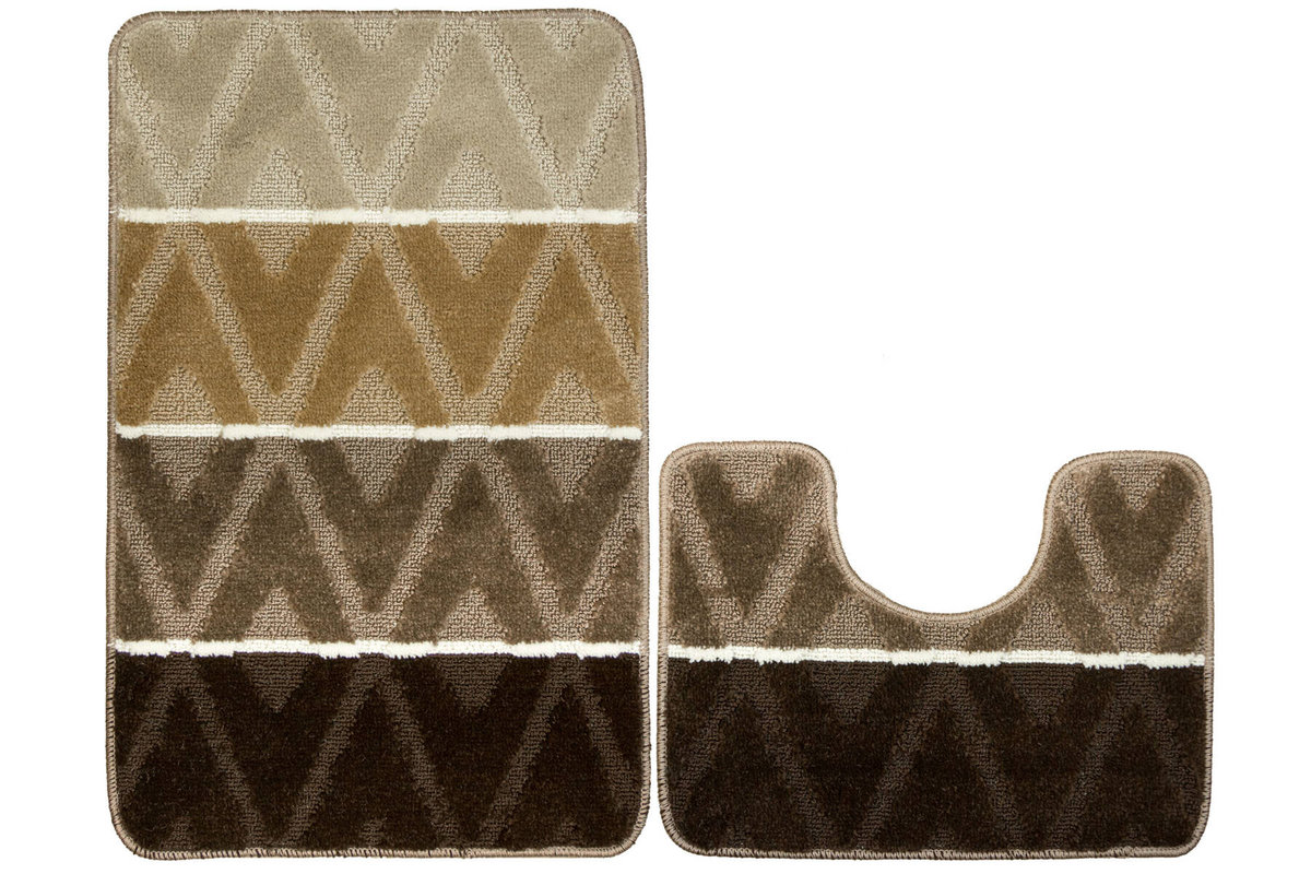 Komplet 2-częściowy Łazienkowy Palma Beige Beż Brąz Romby-KOMPLET