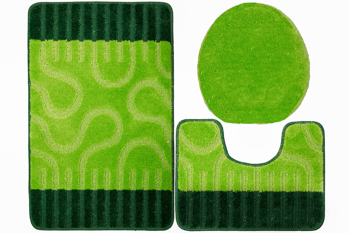 Komplet 3-częściowy Łazienkowy Ronda Green Zielony-KOMPLET