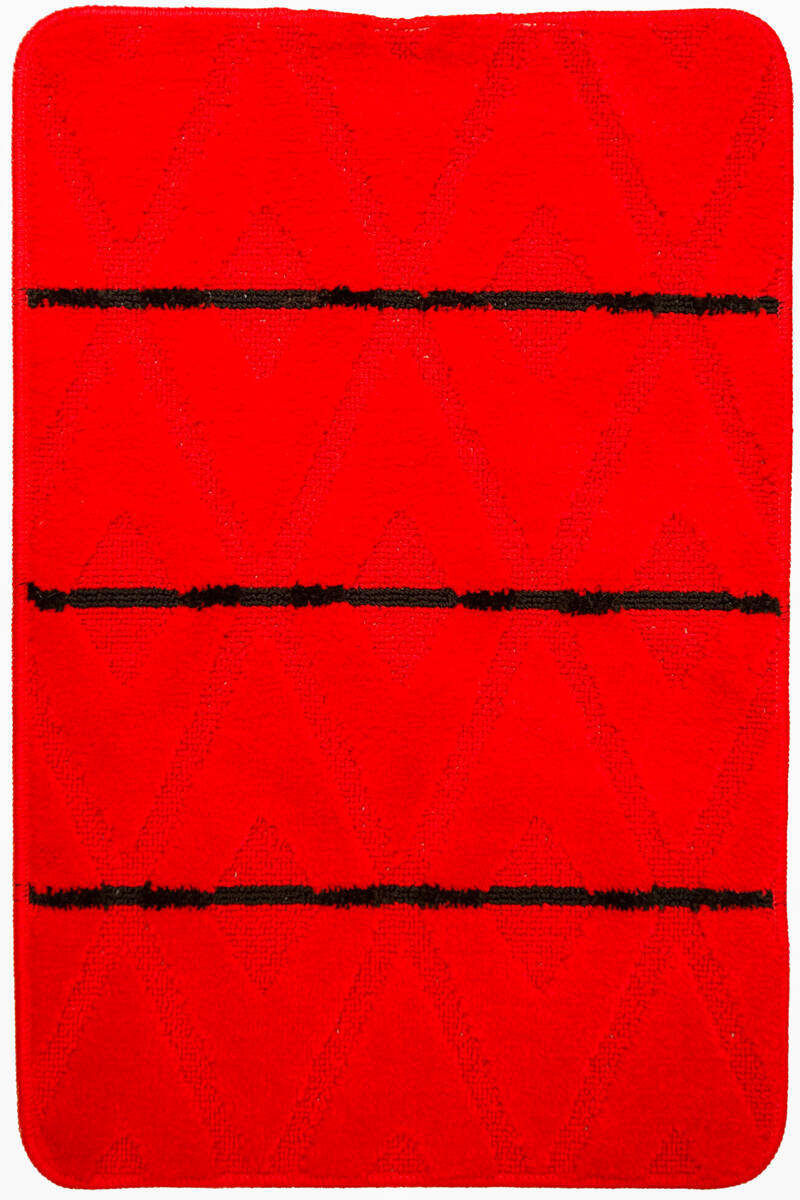 Dywanik Łazienkowy Palma Red Czerwony Czarny Romby-50x80 cm
