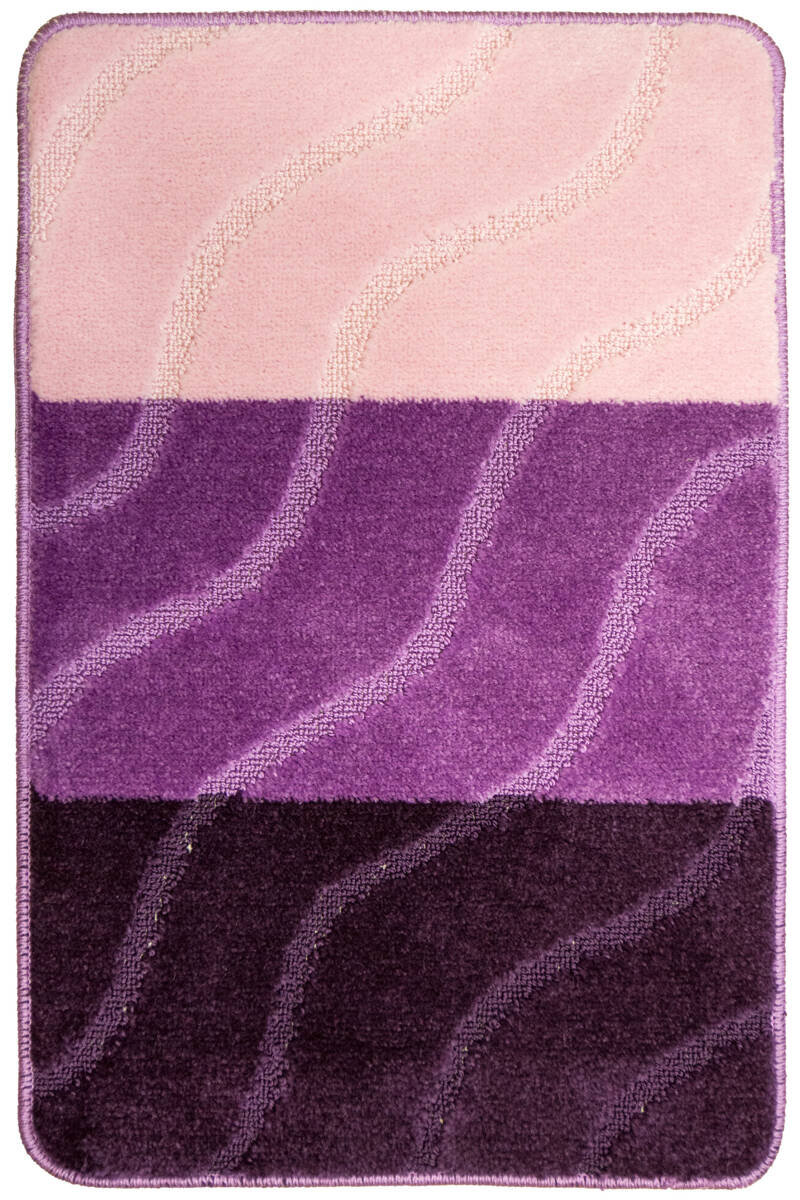 Dywanik Łazienkowy Fiori Pink Róż Fiolet Pasy Fale-50x80 cm