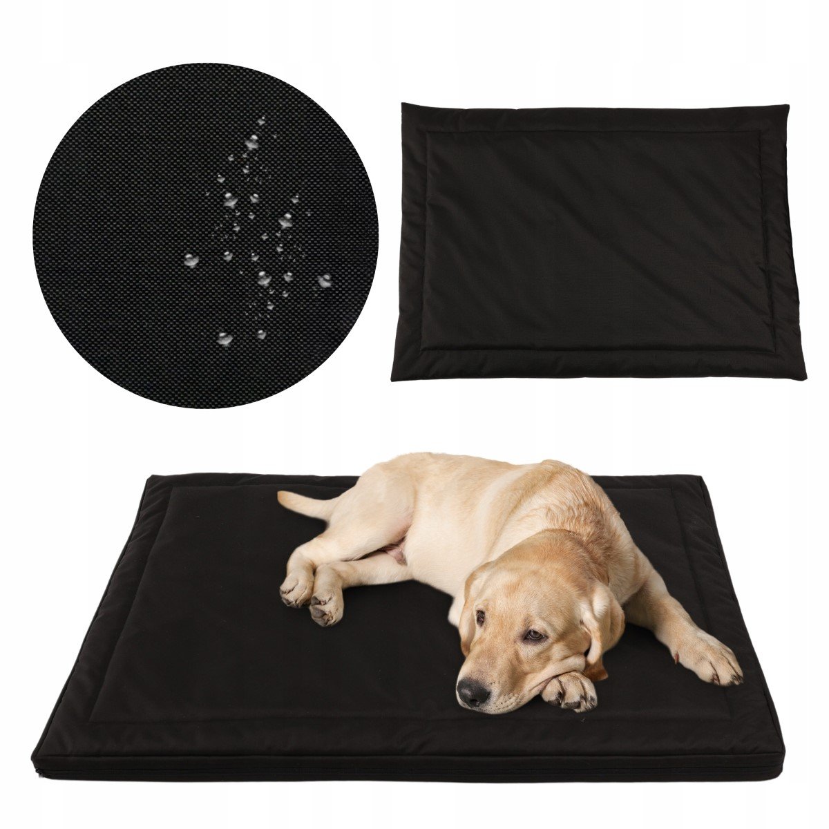 Legowisko dla psa, wodoodporny materac, Pet Zen, czarne, 100x70 cm