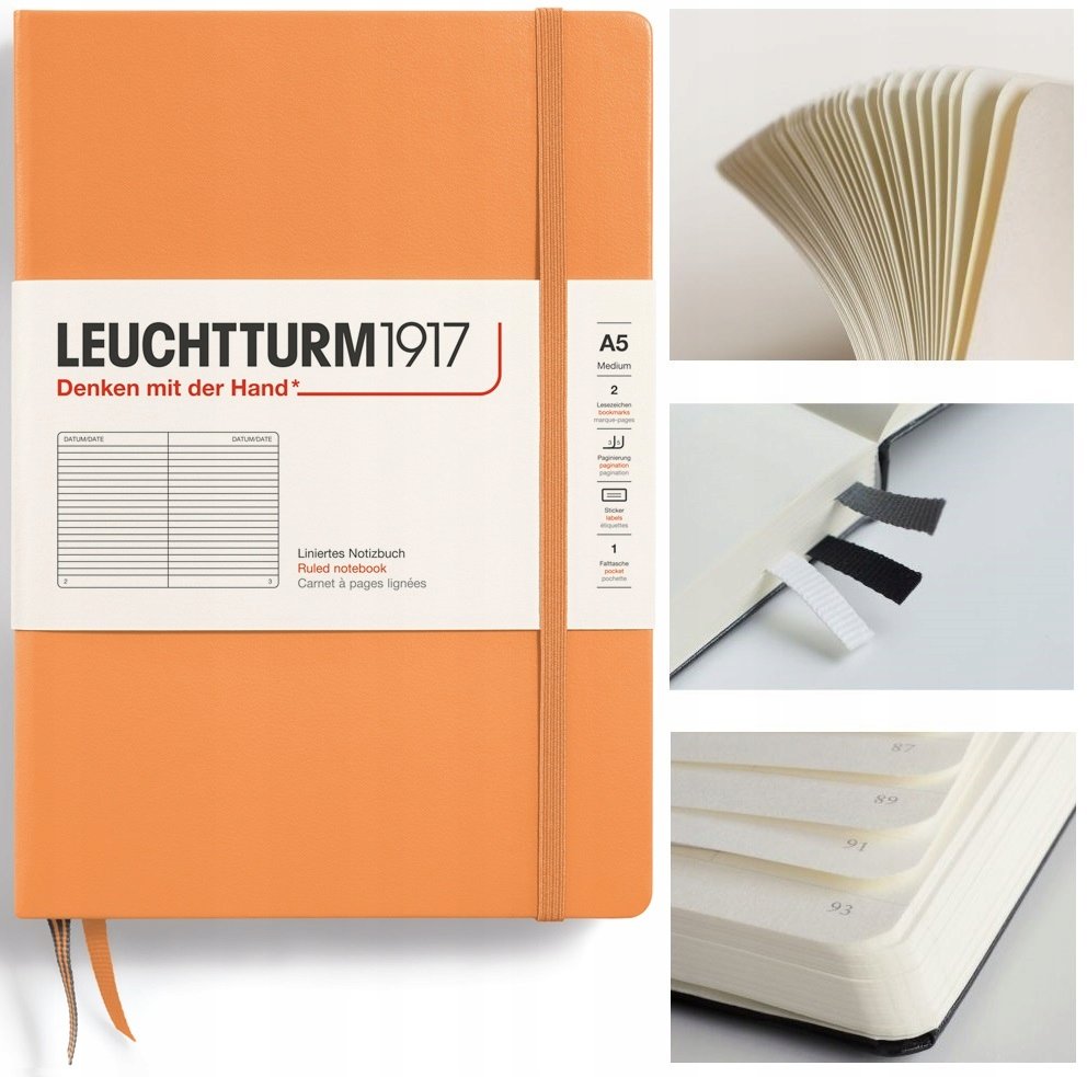 LEUCHTTURM1917 Notatnik Notes Medium A5 Linia twarda oprawa zeszyt