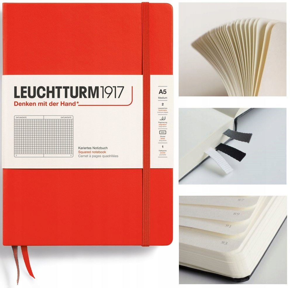 LEUCHTTURM1917 Notatnik Notes Medium A5 Kratka twarda oprawa zeszyt