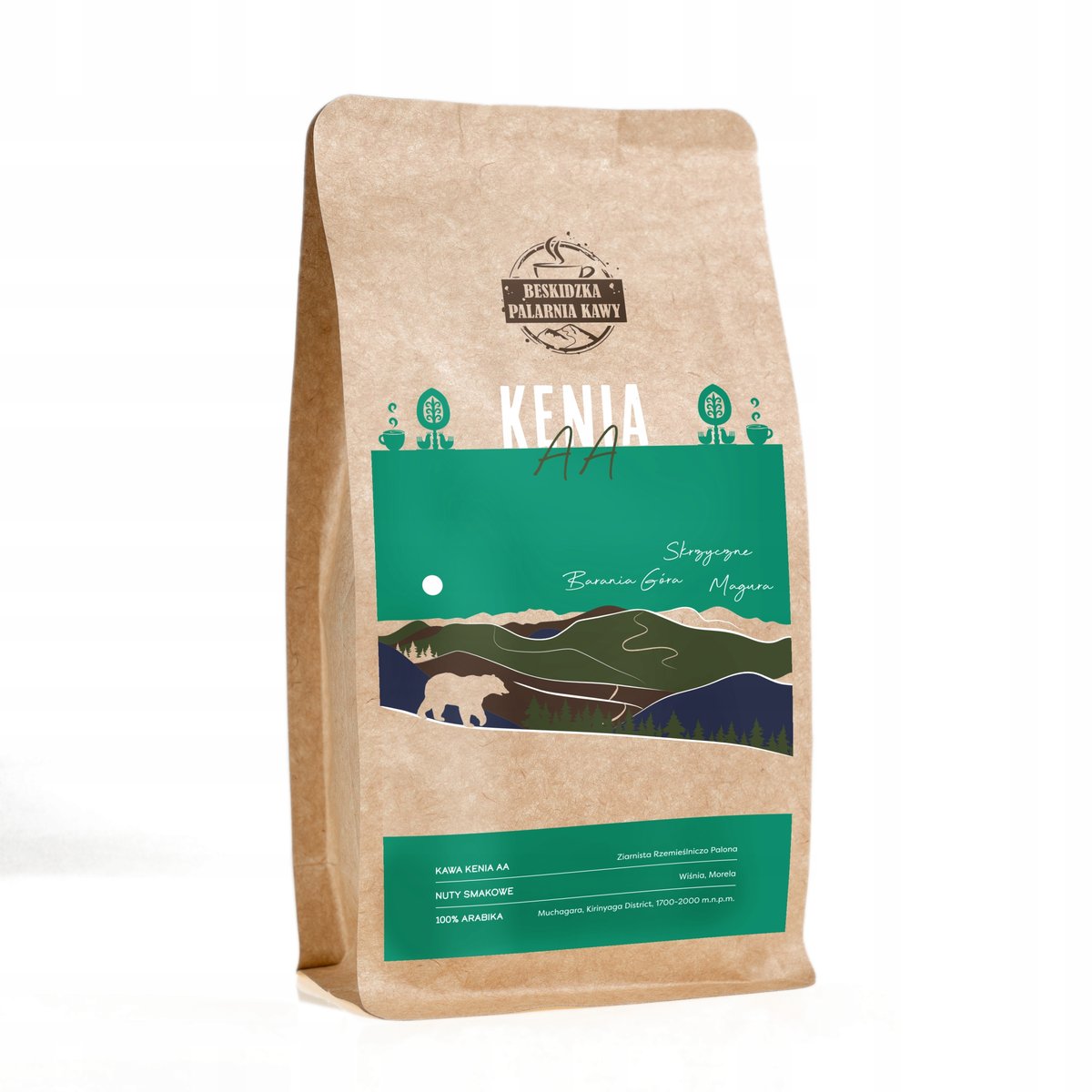 ŚWIEŻO PALONA KAWA ZIARNISTA KENIA AA 250G 100% ARABICA SPECIALITY