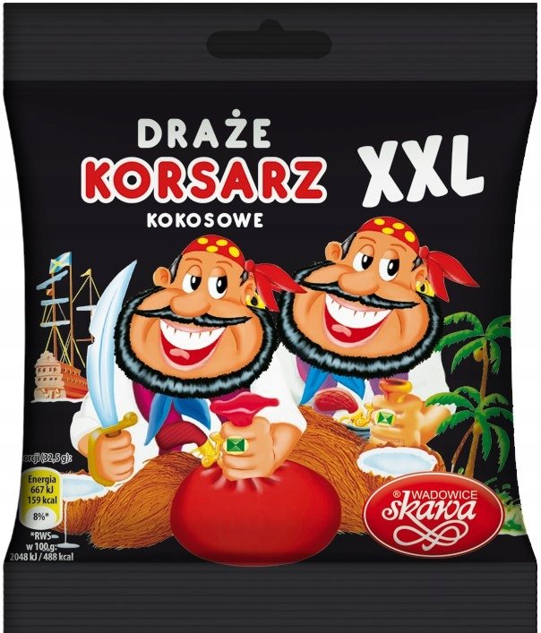 Draże kokosowe Korsarz XXL Skawa 130 g