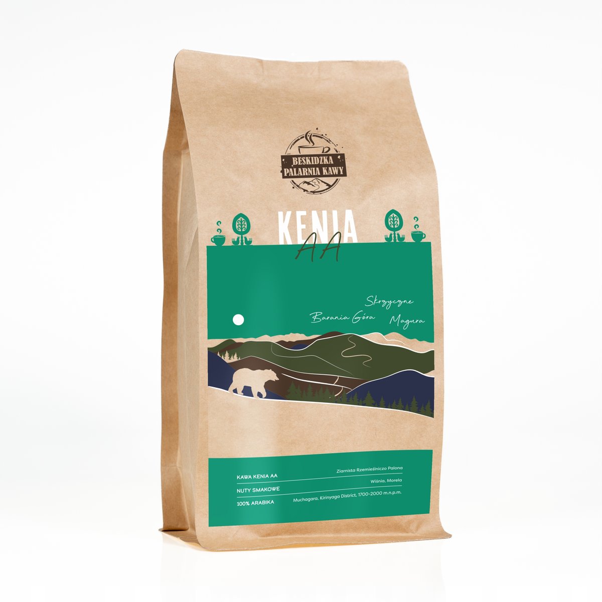 ŚWIEŻO PALONA KAWA ZIARNISTA KENIA AA 500G 100% ARABICA SPECIALITY