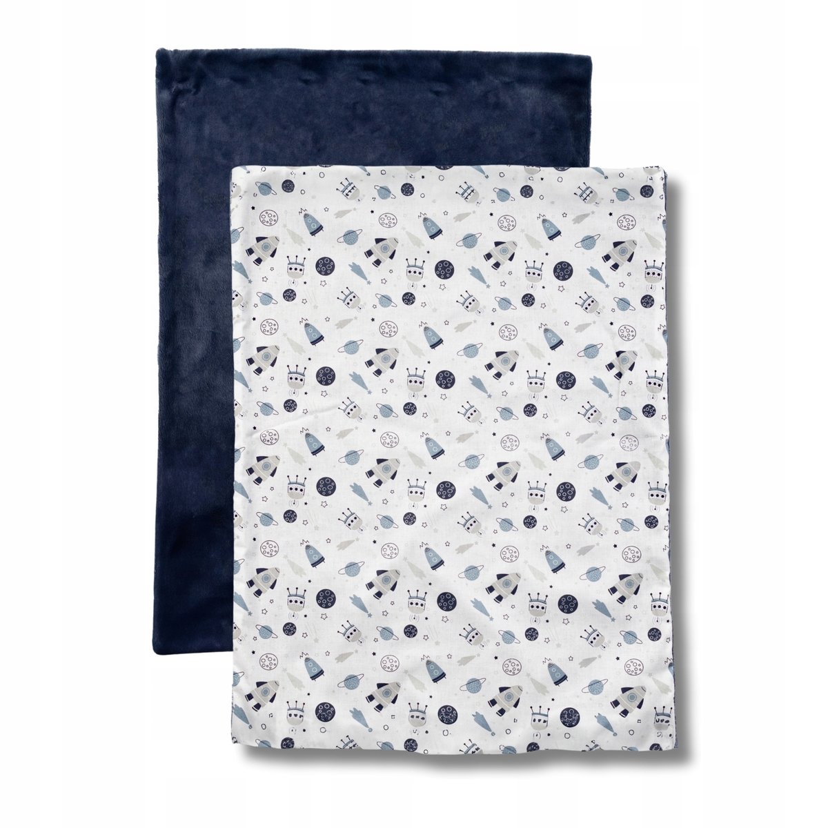 Kocyk niemowlęcy dziecięcy bawełniany, Lama Love, wzór Kosmos, 70x50 cm