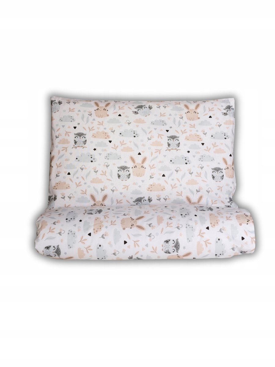 Pościel niemowlęca do łóżeczka bawełniana, Lama Love, wzór Leśne zwierzątka, 120x90 cm