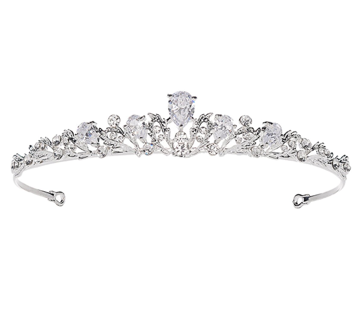 Diadem korona srebrna z cyrkoniami na ślub tiara kryształki
