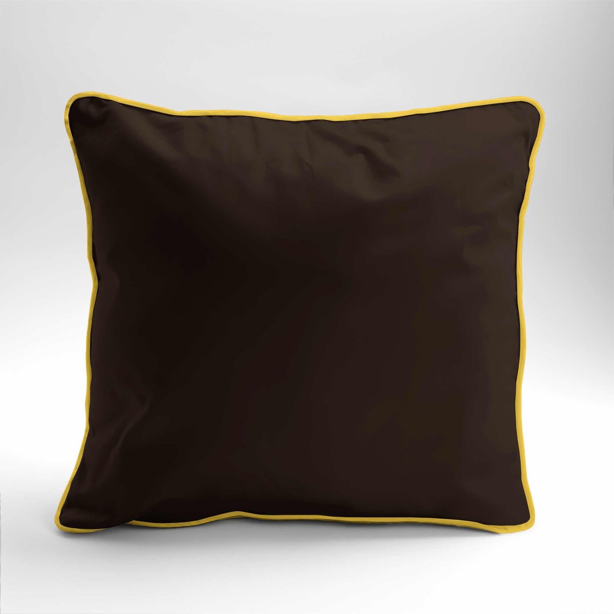 Poszewka satynowa 40x40 brązowa espresso z lamówką Mako Satin