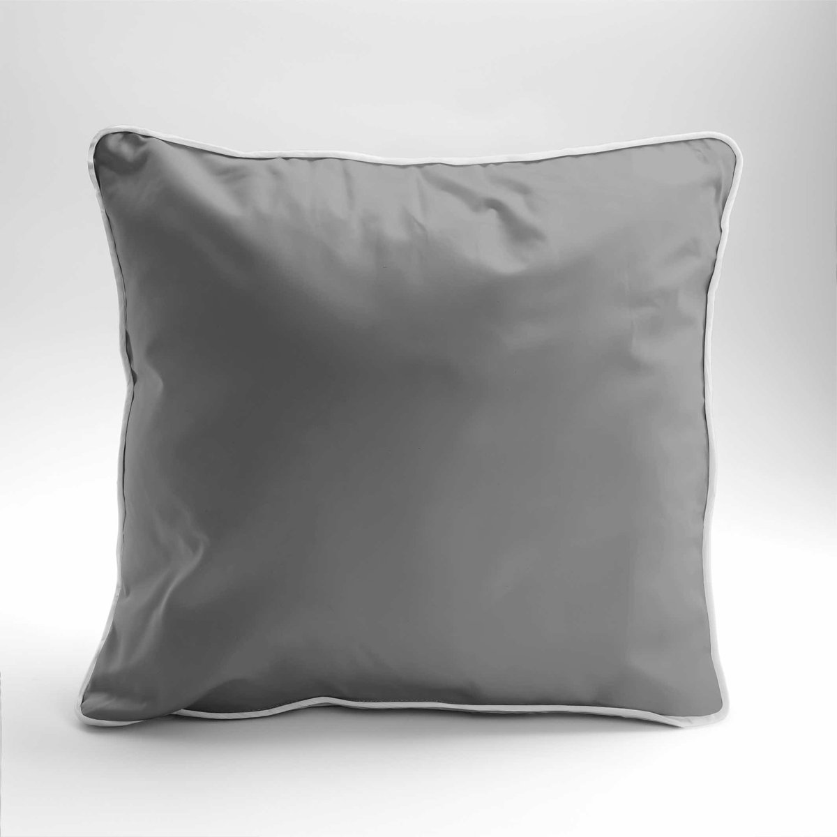 Poszewka satynowa 40x40 szara z lamówką Mako Satin