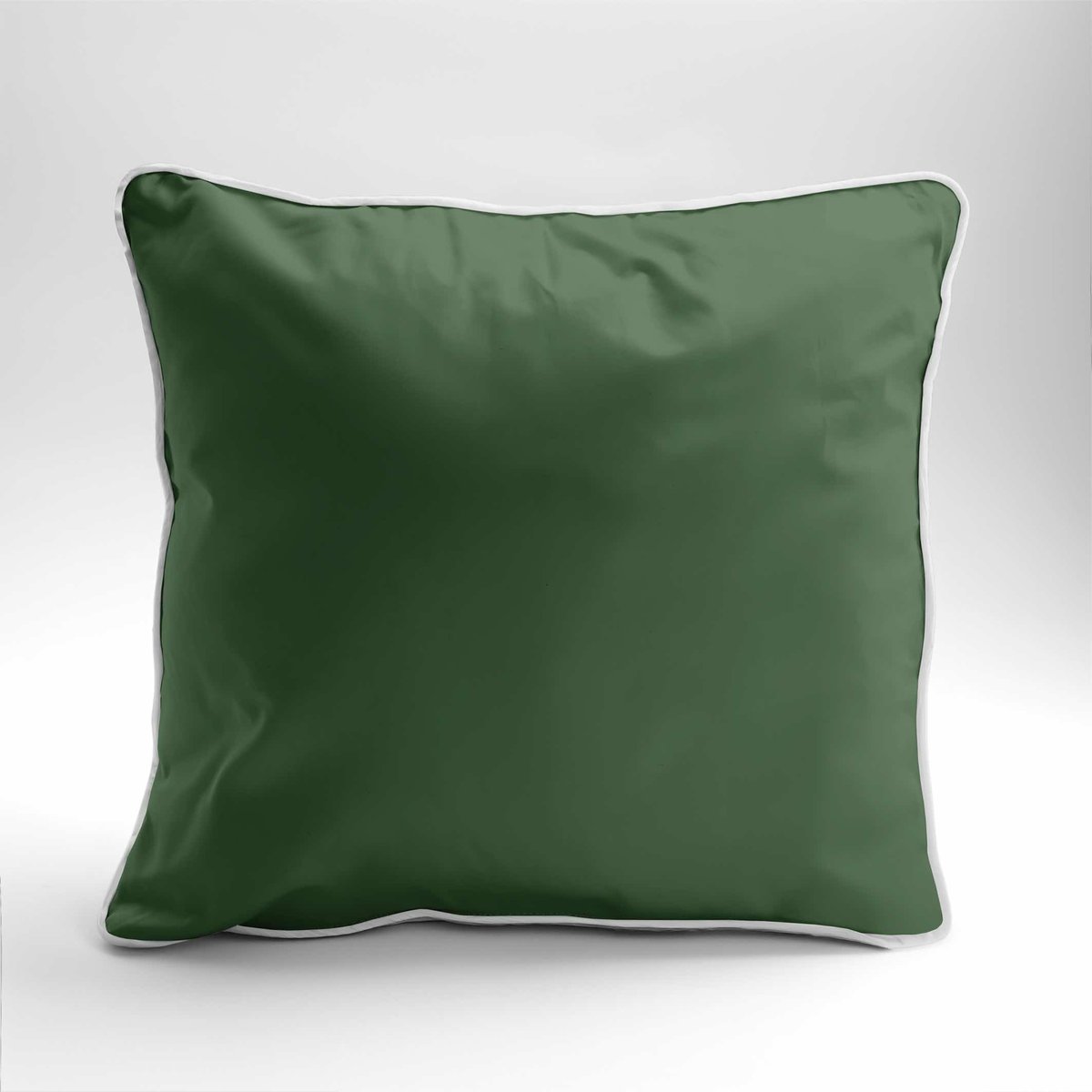 Poszewka satynowa 40x40 zielona z lamówką Mako Satin