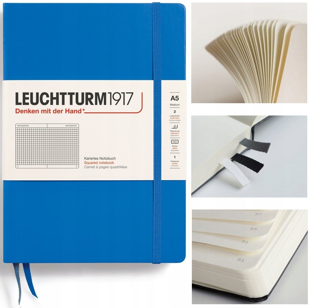 LEUCHTTURM1917 Notatnik Notes Medium A5 Kratka twarda oprawa zeszyt