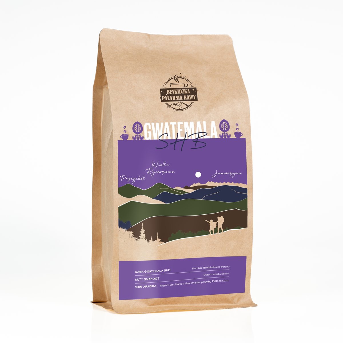 ŚWIEŻO PALONA KAWA ZIARNISTA GWATEMALA SHB 500G 100% ARABICA SPECIALITY
