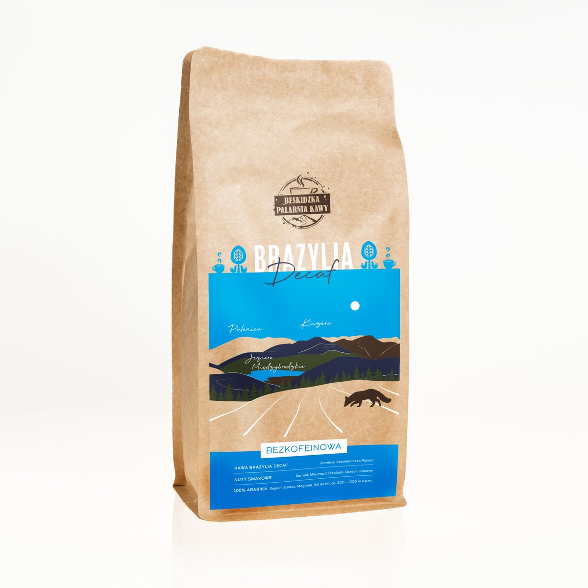 ŚWIEŻO PALONA KAWA ZIARNISTA BRAZYLIA BEZKOFEINOWA DECAF 1KG 100% ARABICA
