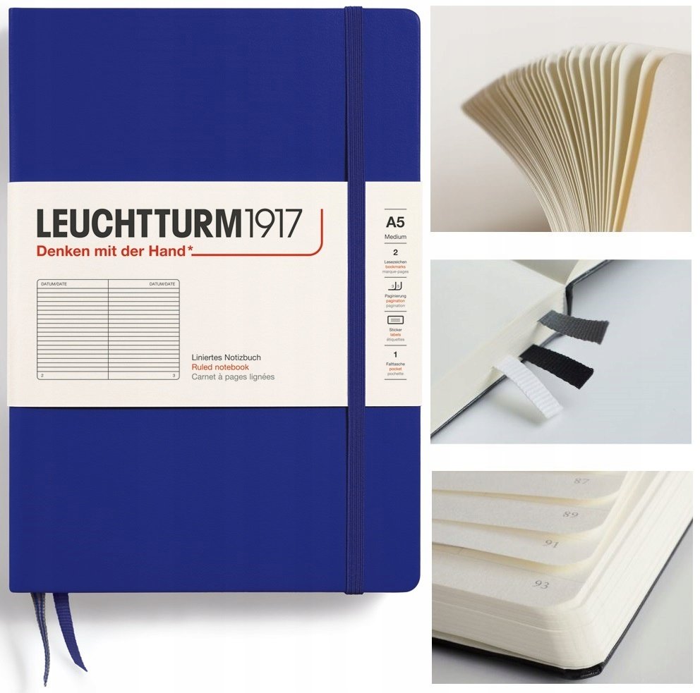 LEUCHTTURM1917 Notatnik Notes Medium A5 Linia twarda oprawa zeszyt