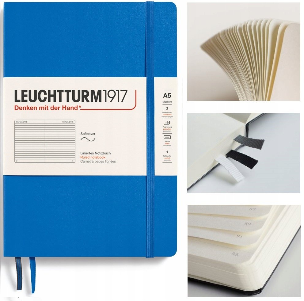 LEUCHTTURM1917 Notatnik Notes Medium A5 Linia miękka oprawa zeszyt