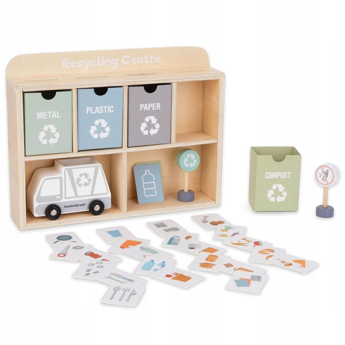 Drewniane centrum Recyklingu Sorter edukacyjny