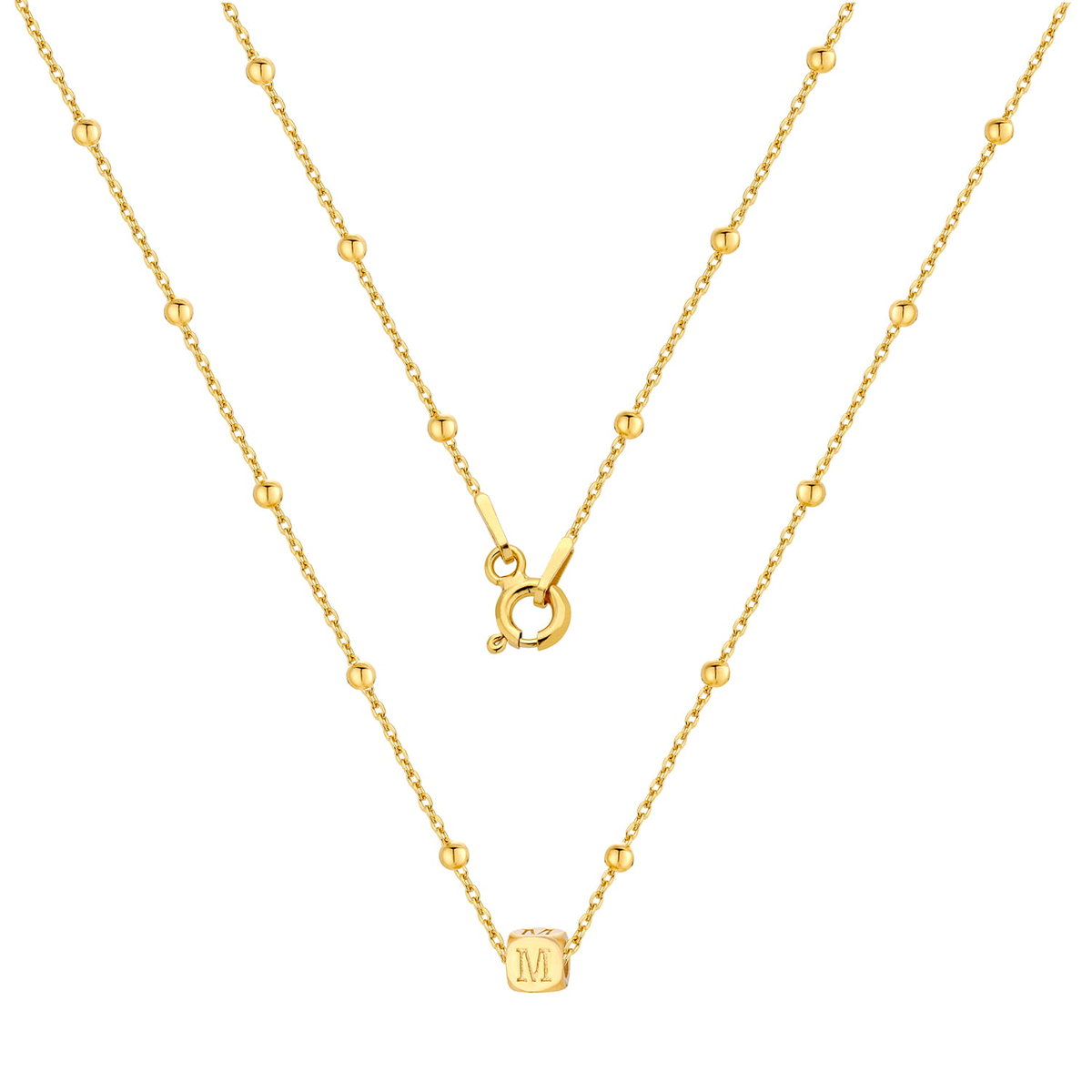 Złoty naszyjnik - literka M