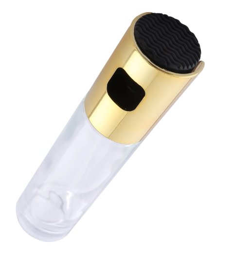 Butelka szklana z rozpylaczem do oliwy octu oleju ze złotą zakrętką atomizer