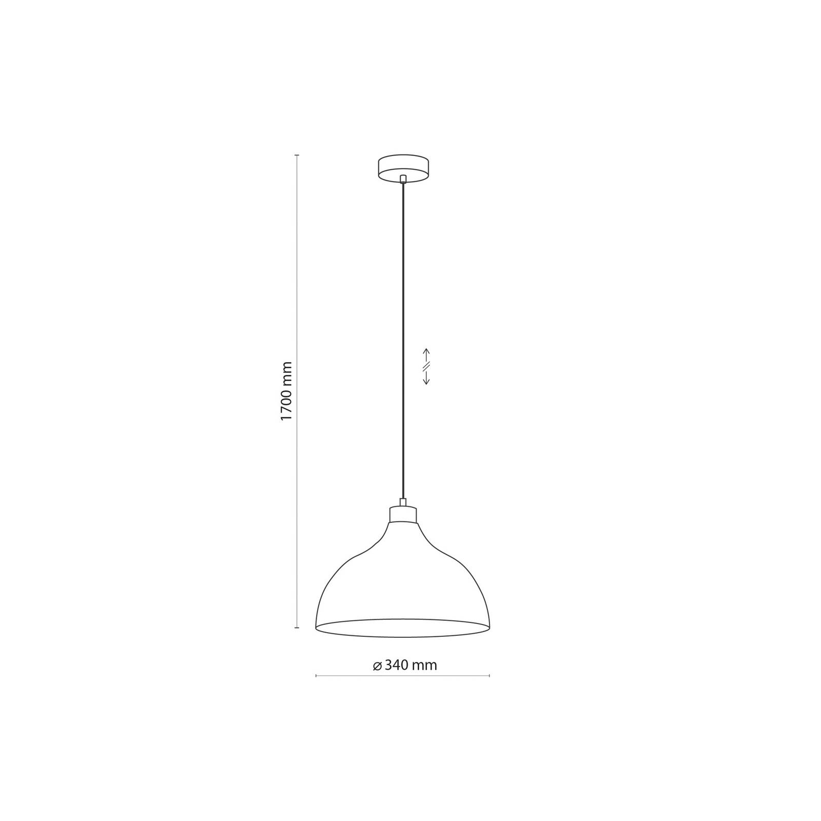 Lampa wisząca Kaitt firmy Envostar, detal z drewna, Ø 34 cm, zielona