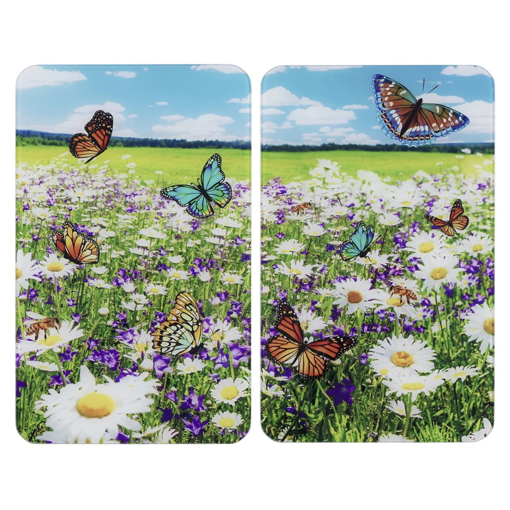 Płyty ochronne na kuchenkę ze szkła hartowanego zestaw 2 szt. 52x30 cm Summer Meadow – Maximex