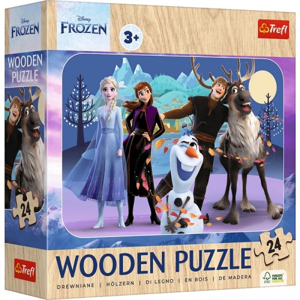 Puzzle drewniane 24 elementy Kraina Lodu (20264). od 3 lat