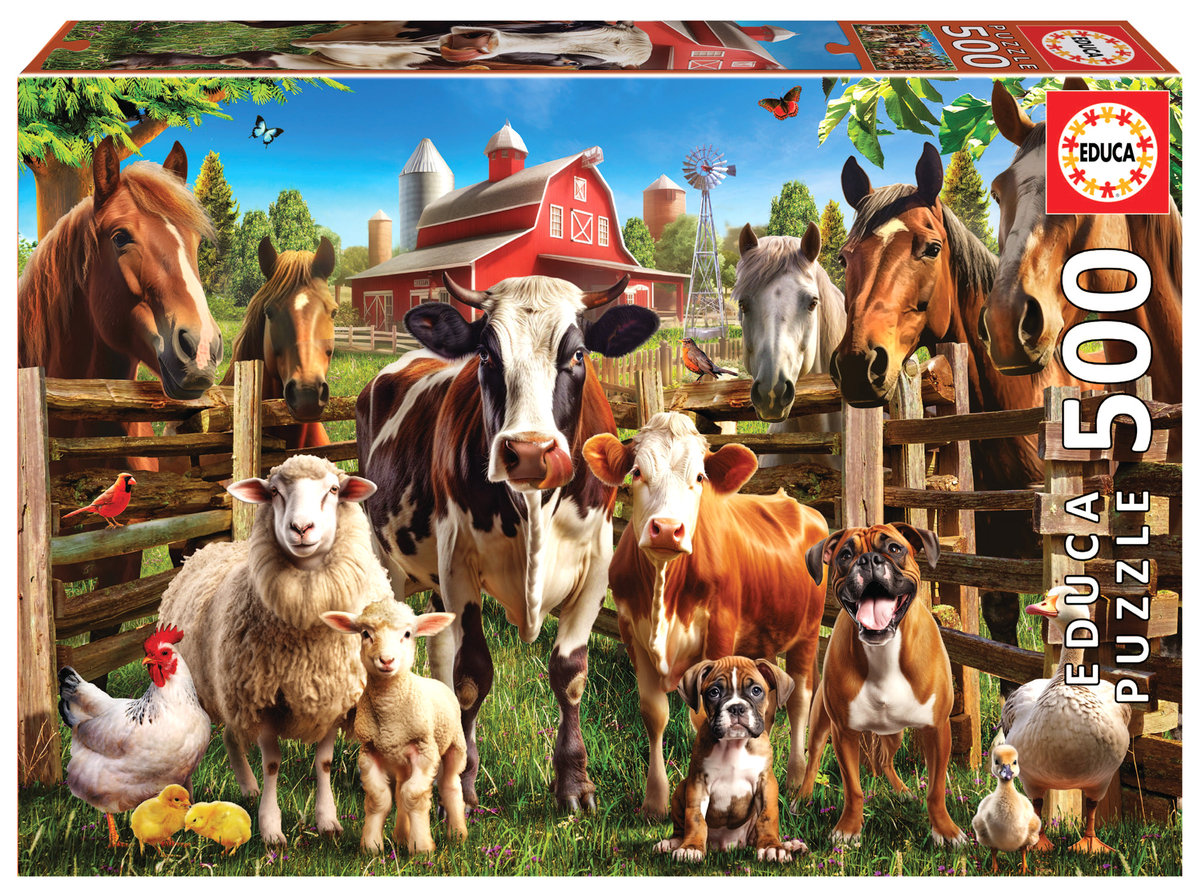 Фото - Пазли й мозаїки Educa Puzzle Farm Friends  (500 elementów)