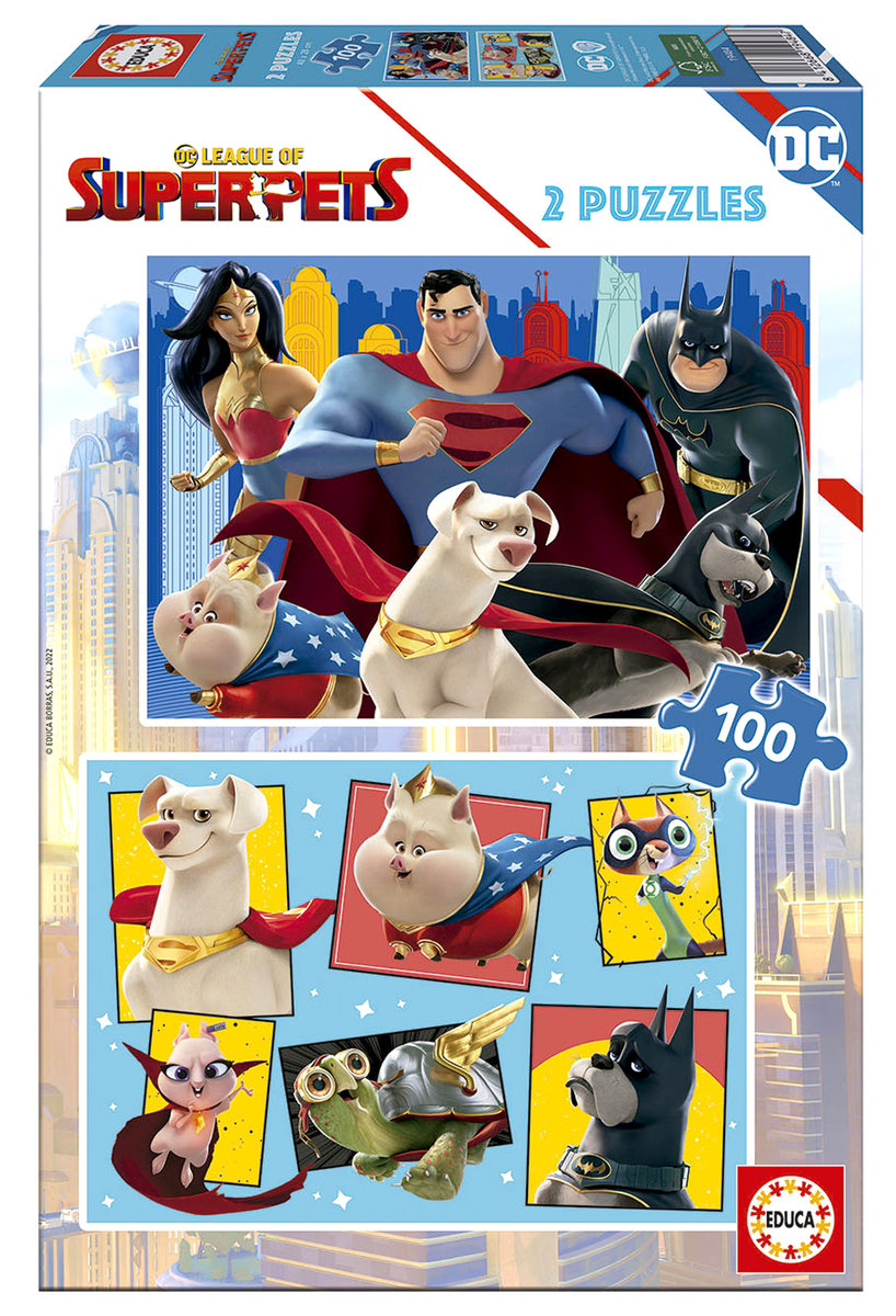 Educa, Puzzle, DC Liga Super Pets, 2 x 100 el.