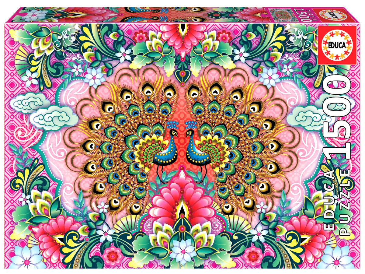 Educa, Puzzle, Kolorowe pawie, Catalina Estrada, 1500 el.