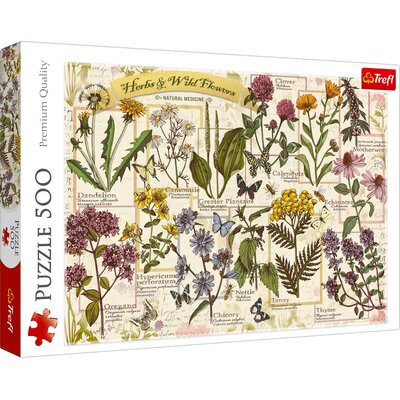 Puzzle 500 elementów Zielnik zioła lecznicze (37478). od 10 lat