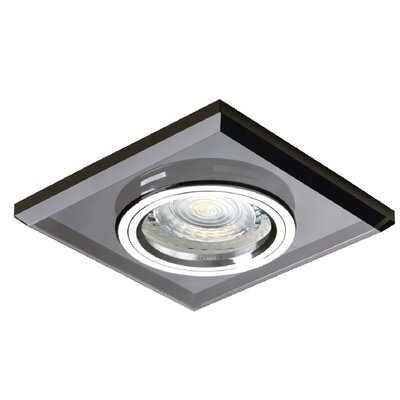 Zestaw oczko szklane srebrne LL BILA DSL-SR + oprawka + żarówka GU10 9W NW