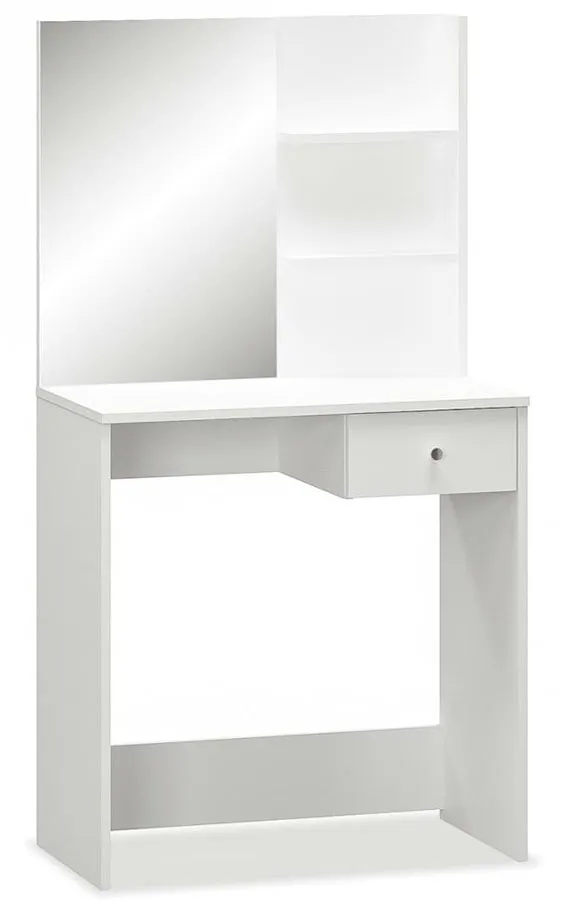 Biała wąska toaletka do łazienki z lustrem C1-N44