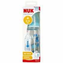 Nuk Butelka szklana z wskaźnikiem temp. 0-6m First Choice turkusowa 10745121 240 ml