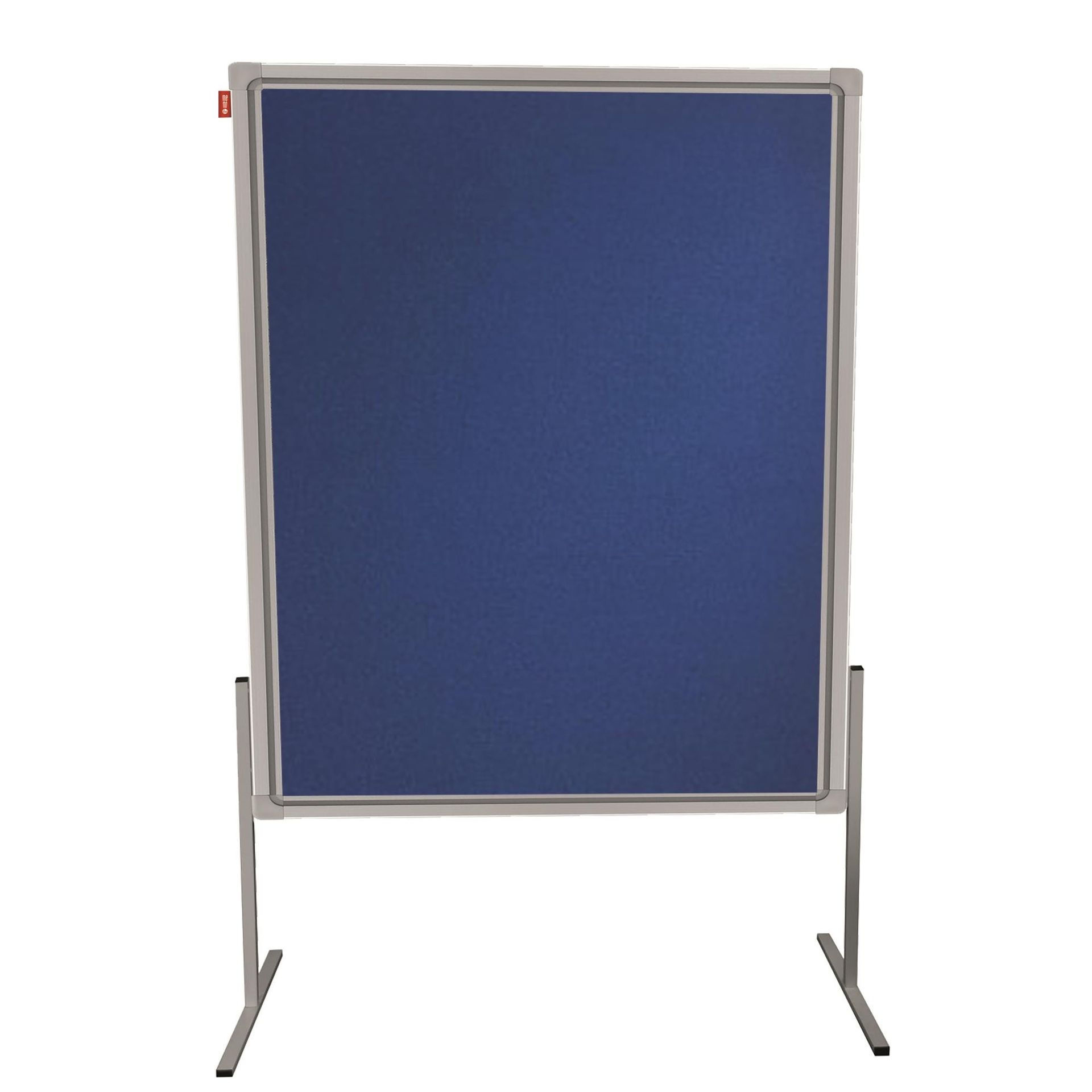 Tablica moderacyjna dwustronna tekstylna niebieska, rama aluminiowa Prestige, 120x150 cm