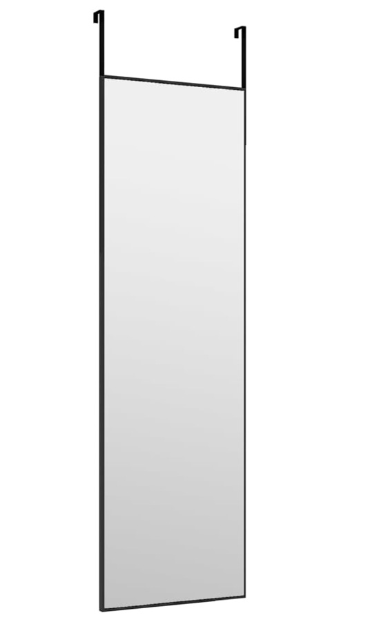 Czarne nowoczesne lustro wiszące na drzwi T6-M03