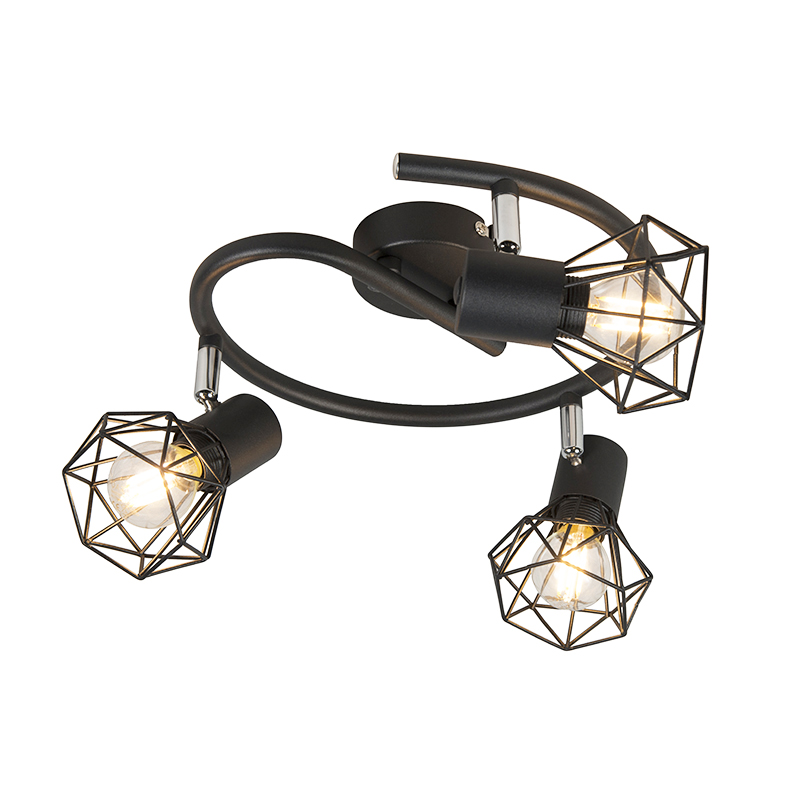 QAZQA Inteligentny punkt czarny  obrotowy i uchylny  w tym 3 WiFi P45 - Mosh