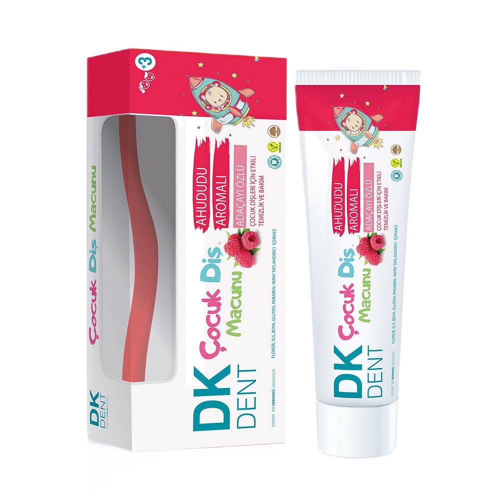 DERMOKIL DK Dent pasta do zębów dla dzieci Malinowa 50ml + szczoteczka
