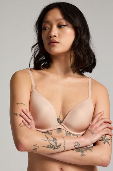Hunkemöller Przezroczysty, usztywniany biustonosz z fiszbinami Sky Beżowy