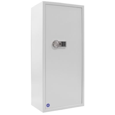 Sejf na broń długą z 6 uchwytami Valberg Arsenal 1253 klasa S1 zamek elektroniczny kolor biały RAL 9003