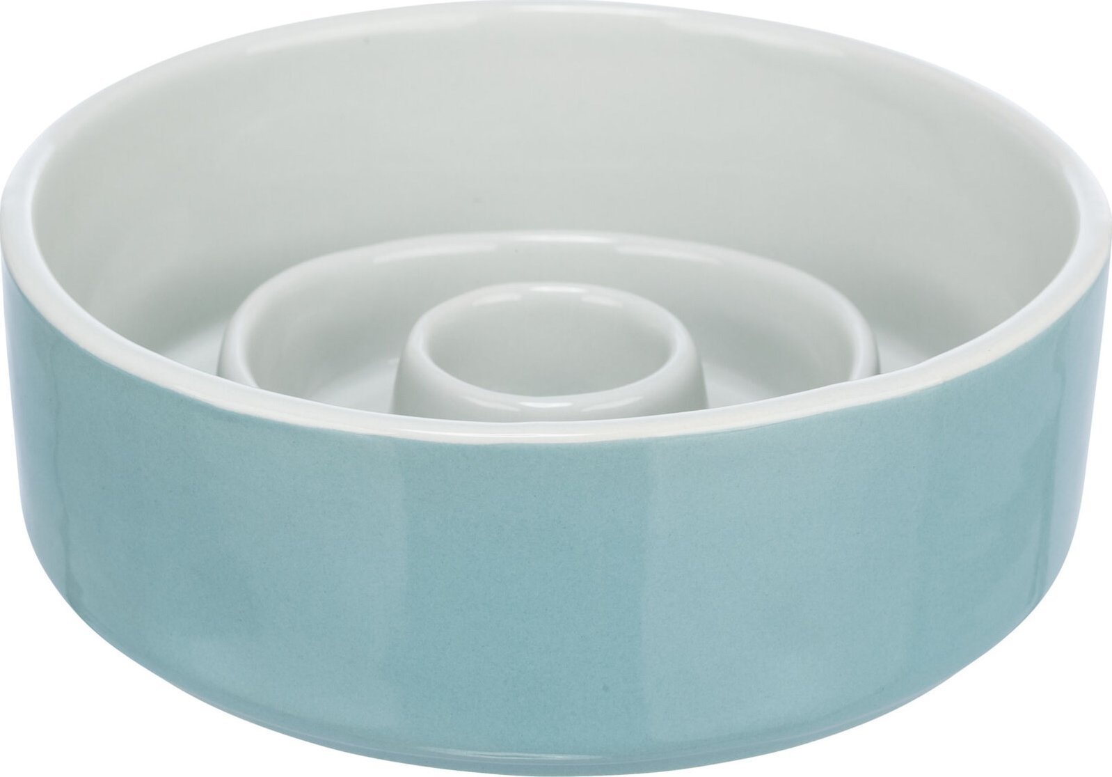 Trixie Slow Feeding, miska ceramiczna, dla psa/kota, szaro/niebieska, 0.45 l/? 14 cm, spowalniająca jedzenie