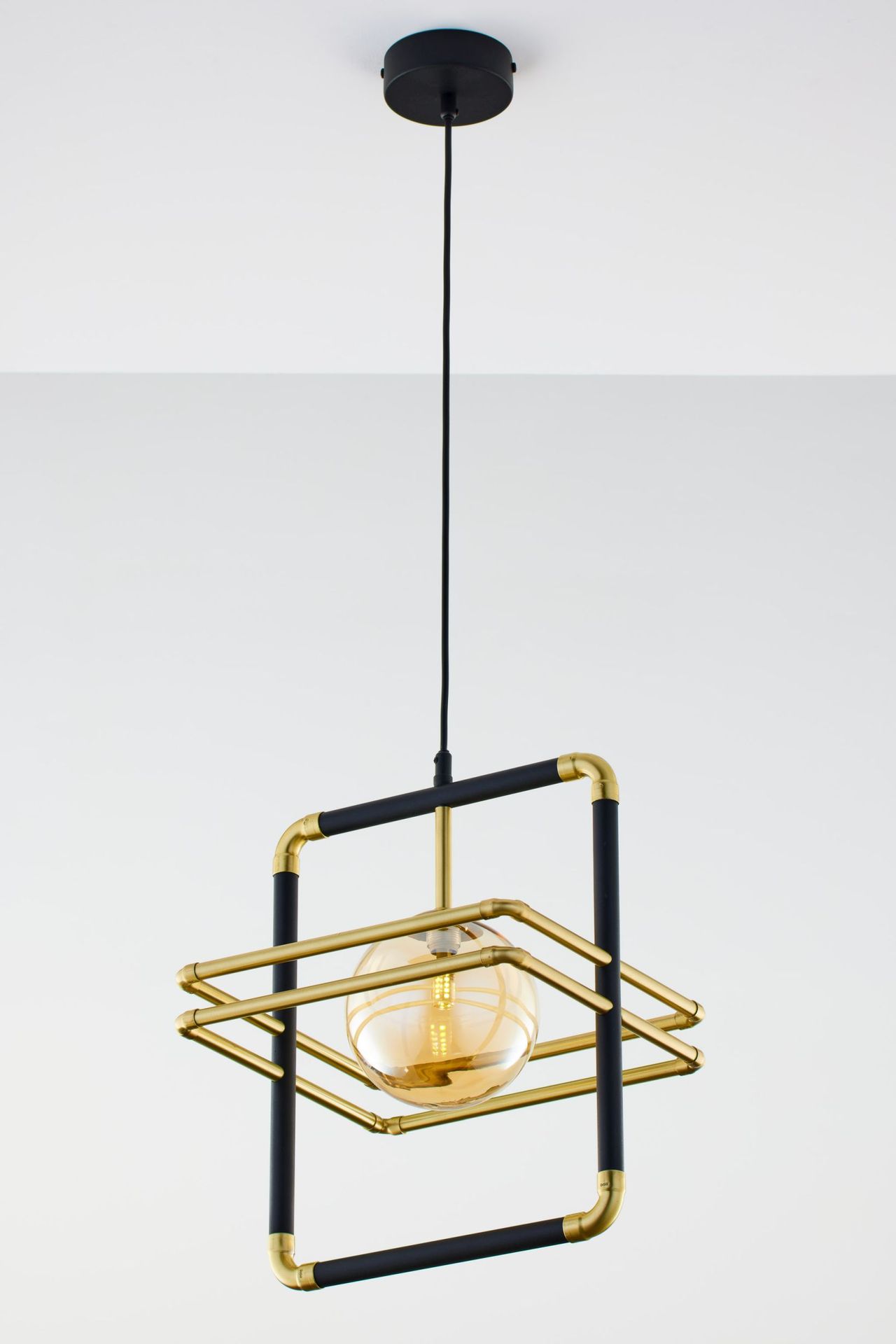 Ozdobna, pojedyncza lampa wisząca JUP 2025 FR 1 CZ/MS BU