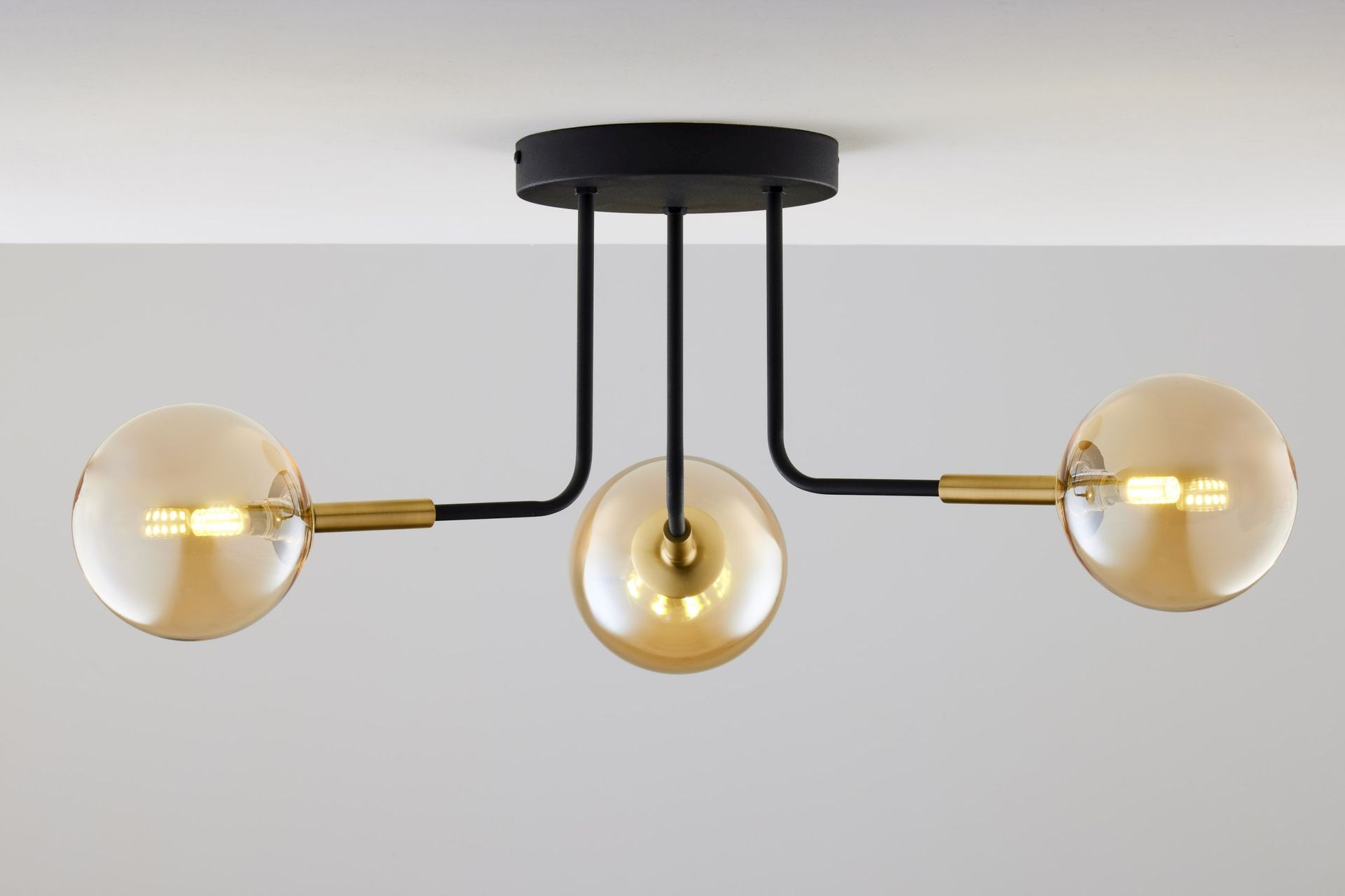 Czarno-złota lampa sufitowa JUP 2037 BU 3 CZ/MS BU