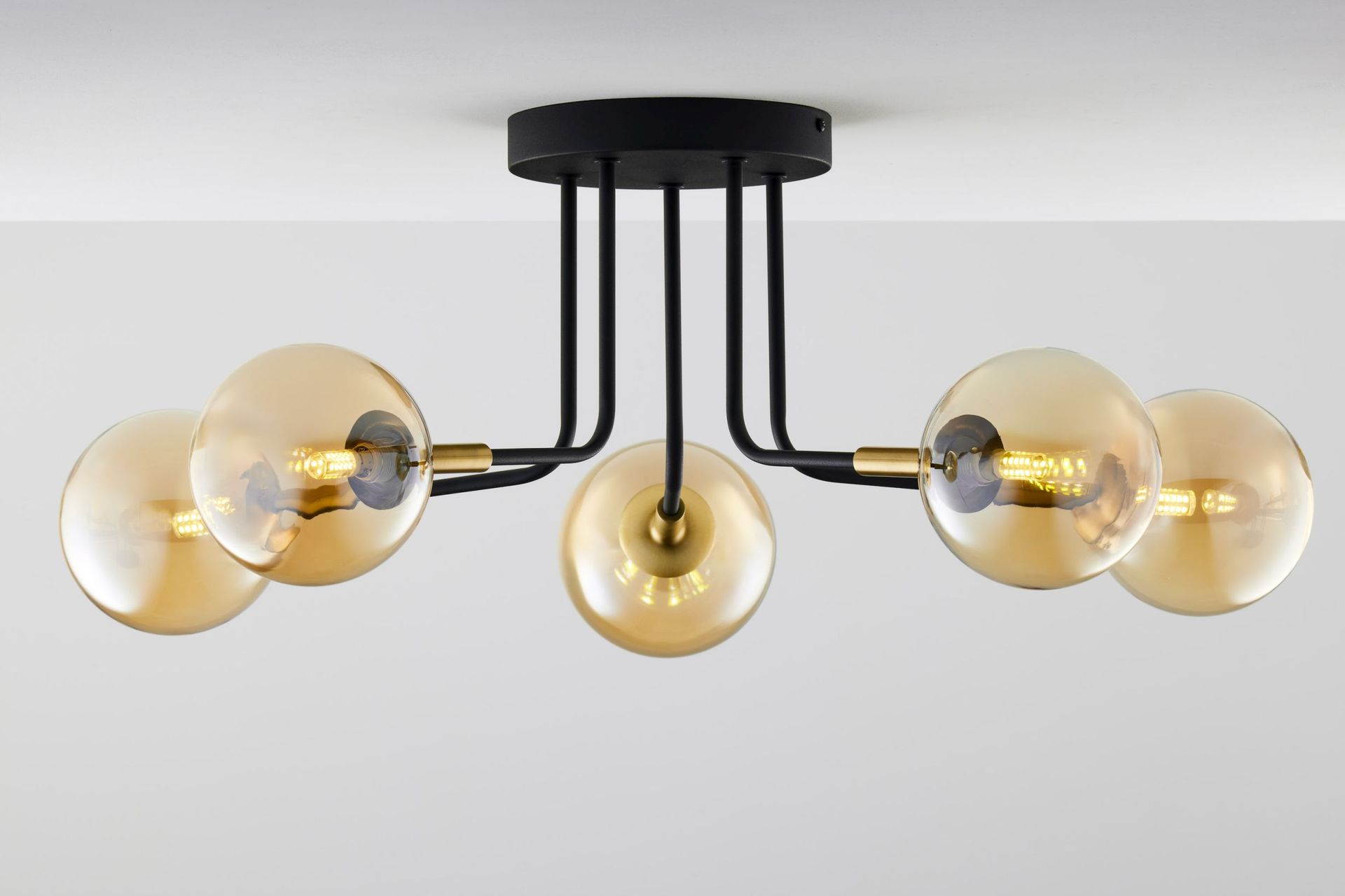Lampa z bursztynowymi kloszami JUP 2038 BU 5 CZ/MS BU