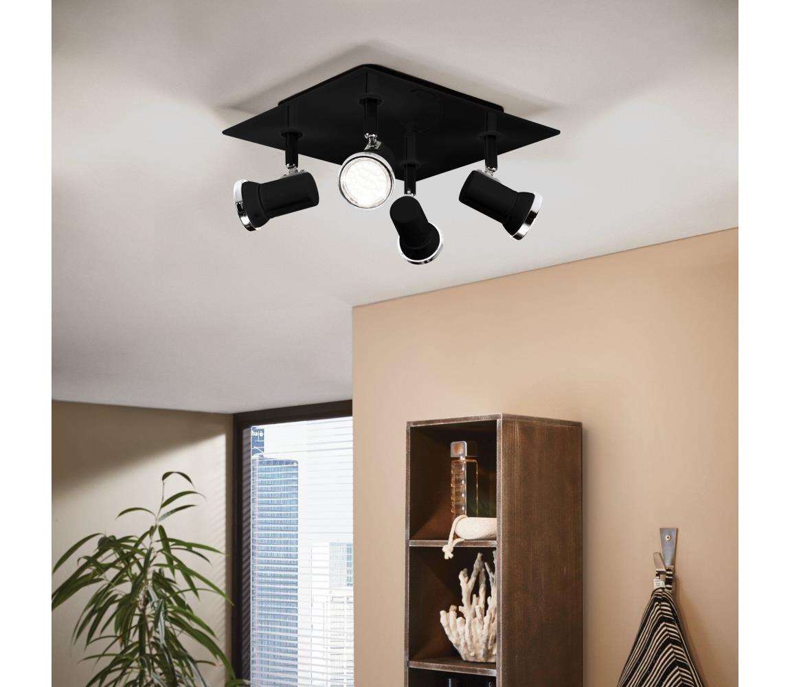 Eglo 780428 - LED Oświetlenie łazienkowe punktowe BABILONE 4xGU10/3W/230V IP44 czarny