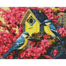 Ideyka Diamentowa mozaika - Przytulna ptaszarnia 40x50cm