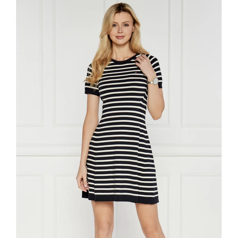 Tommy Hilfiger Sukienka CO JERSEY STITCH F&F DRESS