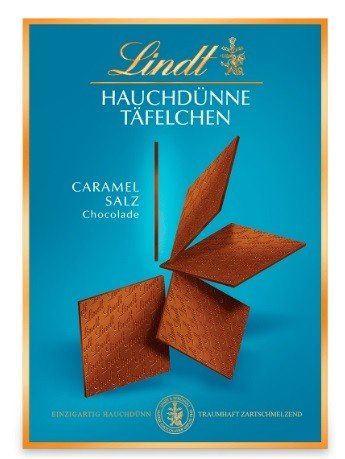 LINDT Hauchdünne Täfelchen Caramel & Salz cienkie tafle czekolady 125g