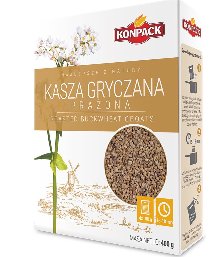 KASZA GRYCZANA PRAŻONA KONPACK  4x100G