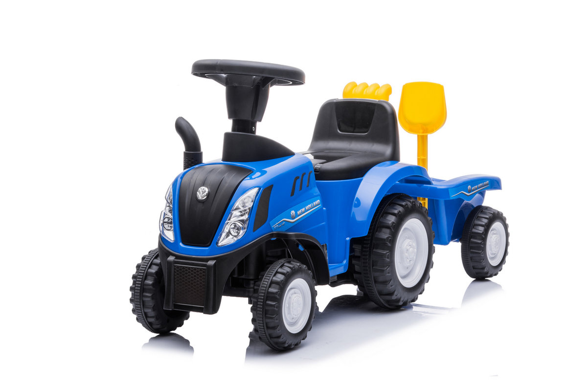 Jeździk traktor NEW HOLLAND z przyczepą - NIEBIESKI